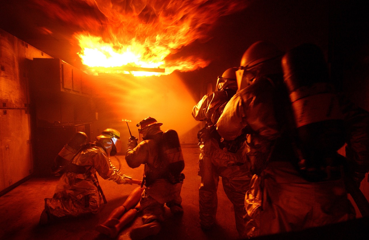 fire fighters, flames, delete exercise-60576.jpg